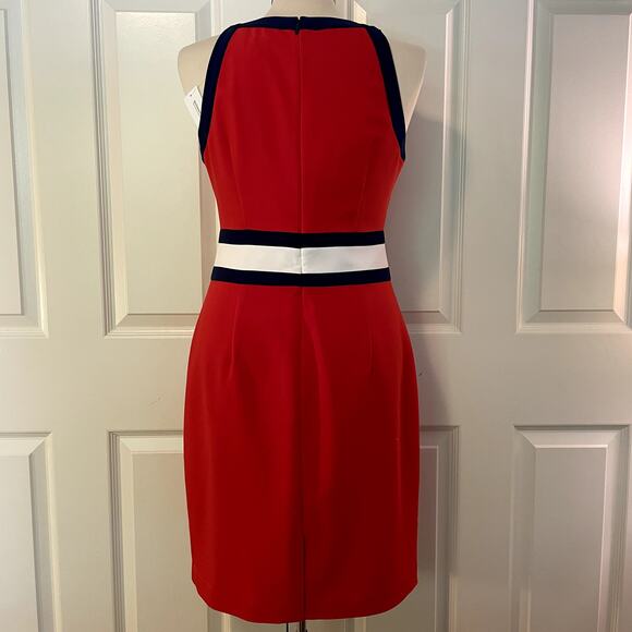 Banana Republic NWT Women's Red, White, Blue Colorblock Dress, size 4 - Picture 3 of 9